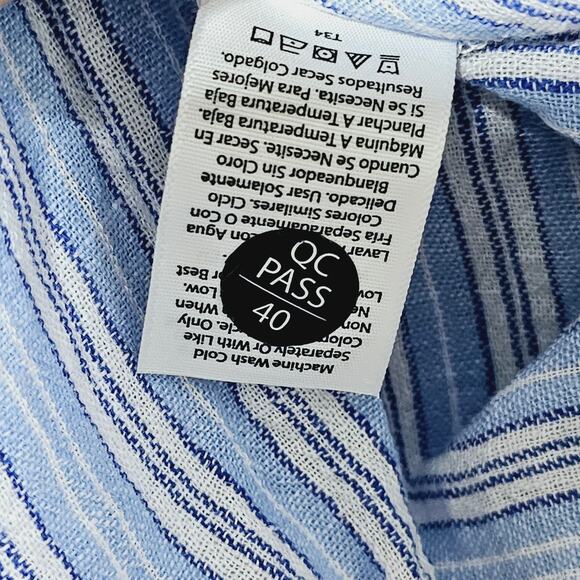 Time & Tru Womens Flutter Sleeve Popover Henley Button Front Top Linen Blend M - Picture 5 of 5